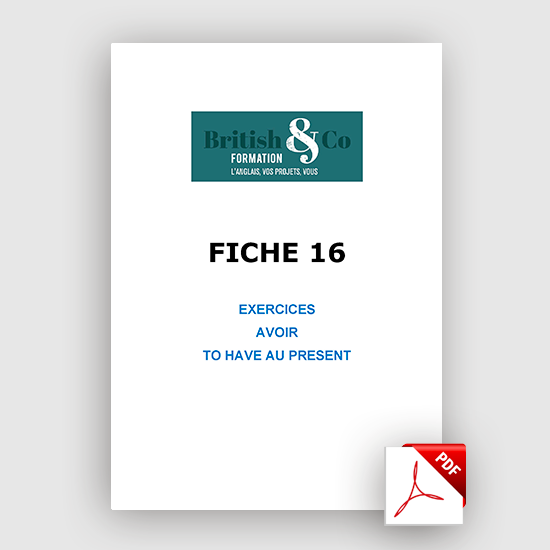 FICHE 16 | Exercices - Avoir, To Have au Présent